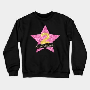 2nd Birthday Gifts Women Fabulous - Pink Gold Crewneck Sweatshirt